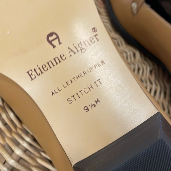 NWOT Etienne Aigner Butterscotch Pointed Almond Toe Loafers - Picture 10 of 11